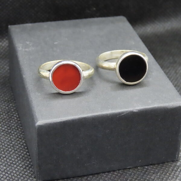 Simple, but elegant sterling silver ring, in either onyx or carnelian, hand cut and polished in Israel