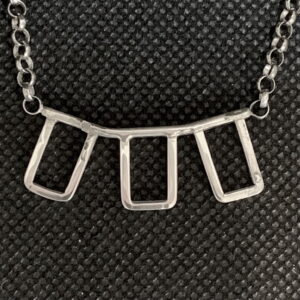 Sterling silver fixed rectangles on 16" silver chain