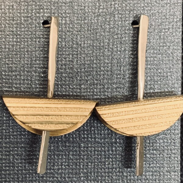 textured brass "tortillas" with sterling silver ear wires (posts)