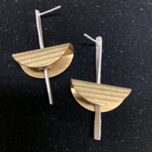 textured brass "tortillas" with sterling silver ear wires (posts)